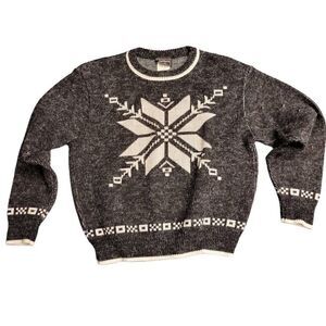 Ugly Christmas Sweater Winner Gray White Snowflake
